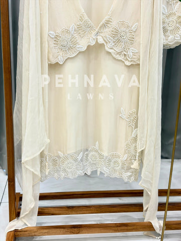 Premium Soft Organza Handworked Suit 10645