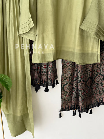 Farshi Shalwar Set with Ajrak Printed Dupatta-B269