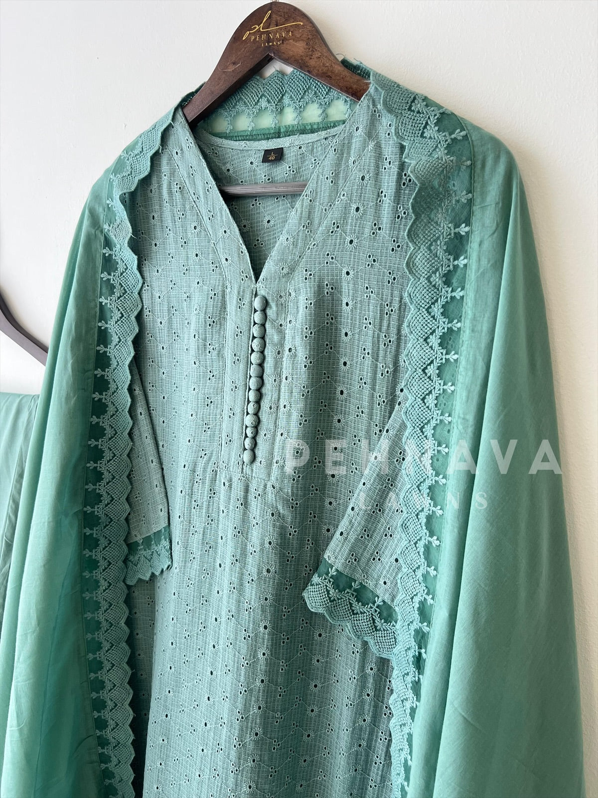 Cotacheck Embroidered Suit-Hkoba