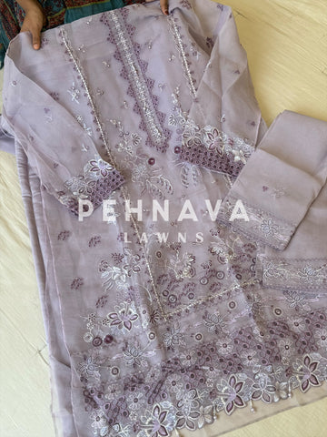 Organza embroidered suit-afroz
