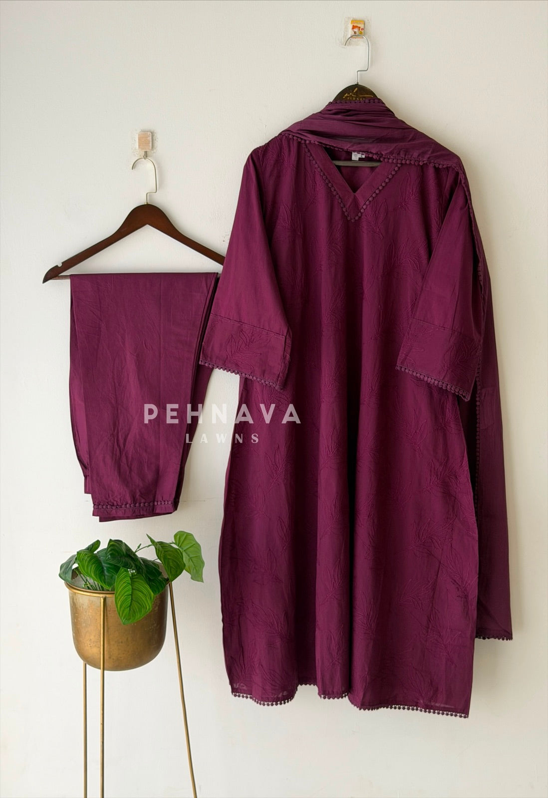 Embroidered Three Piece Ensemble B725