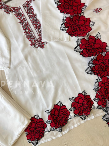 Rose Applique Suit Set
