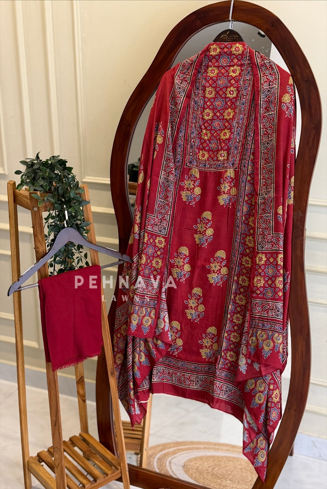 Ajrak Printed Unstitched Suit