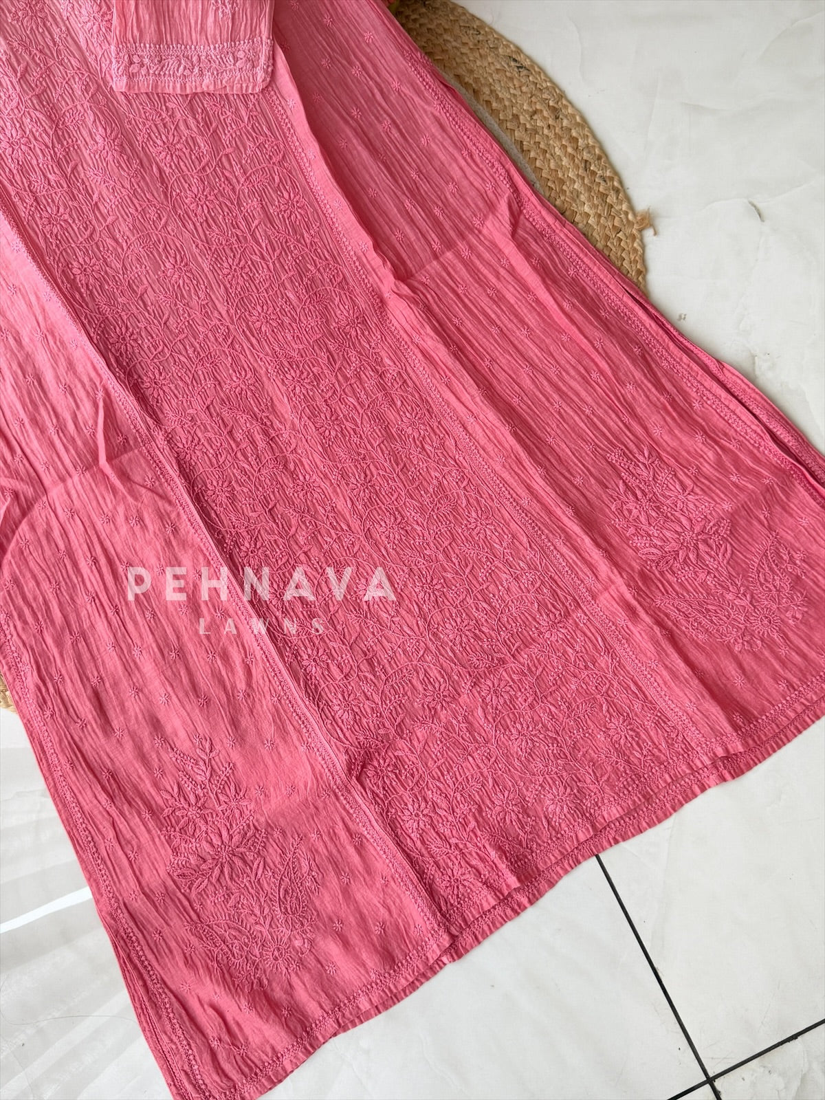 Mul Chanderi Chikankari Ensemble