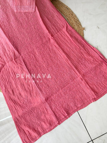 Mul Chanderi Chikankari Ensemble