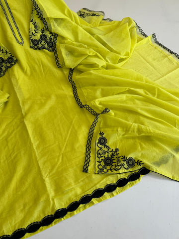 Mul-Chandheri Flared Embroidered Suit