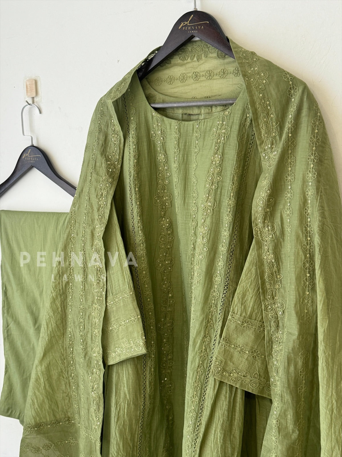 Chanderi Embroidered Suit