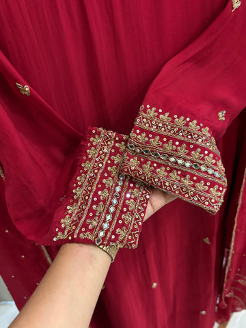 Premium Handworked Soft Organza Suit