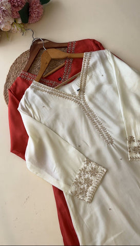 Premium russian silk suit with hand-work detailings-9076