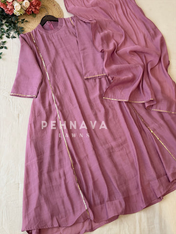 Panel Cut Full Flaired Anarkali-Pink 5915 - Pehnava Lawns