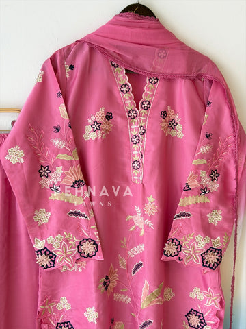 Floral Embroidered Three Piece Set LRC 373