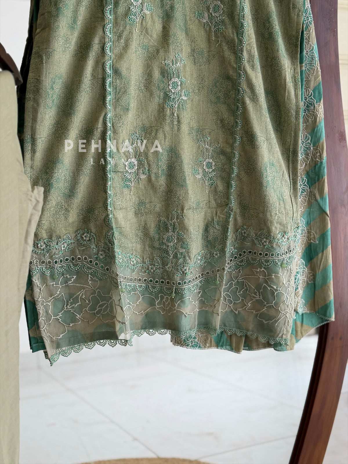Embroidered Printed Suit Set-2001-5