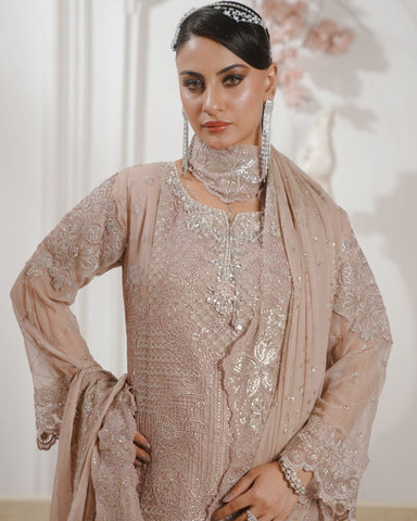 GLAMOURA BY NOOR'S SEMI-STITCHED 3PC | D-04
