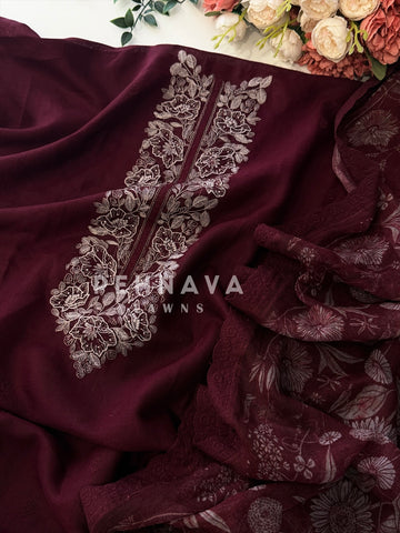 Paisley Embroidered Unstitched Ensemble