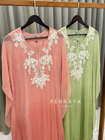 Premium Floral Handworked Kaftan Suit 1297