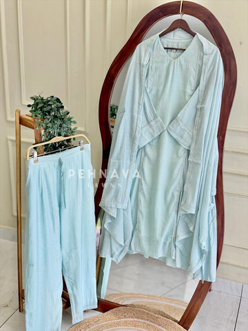 V Neck Panel Suit Set 5018