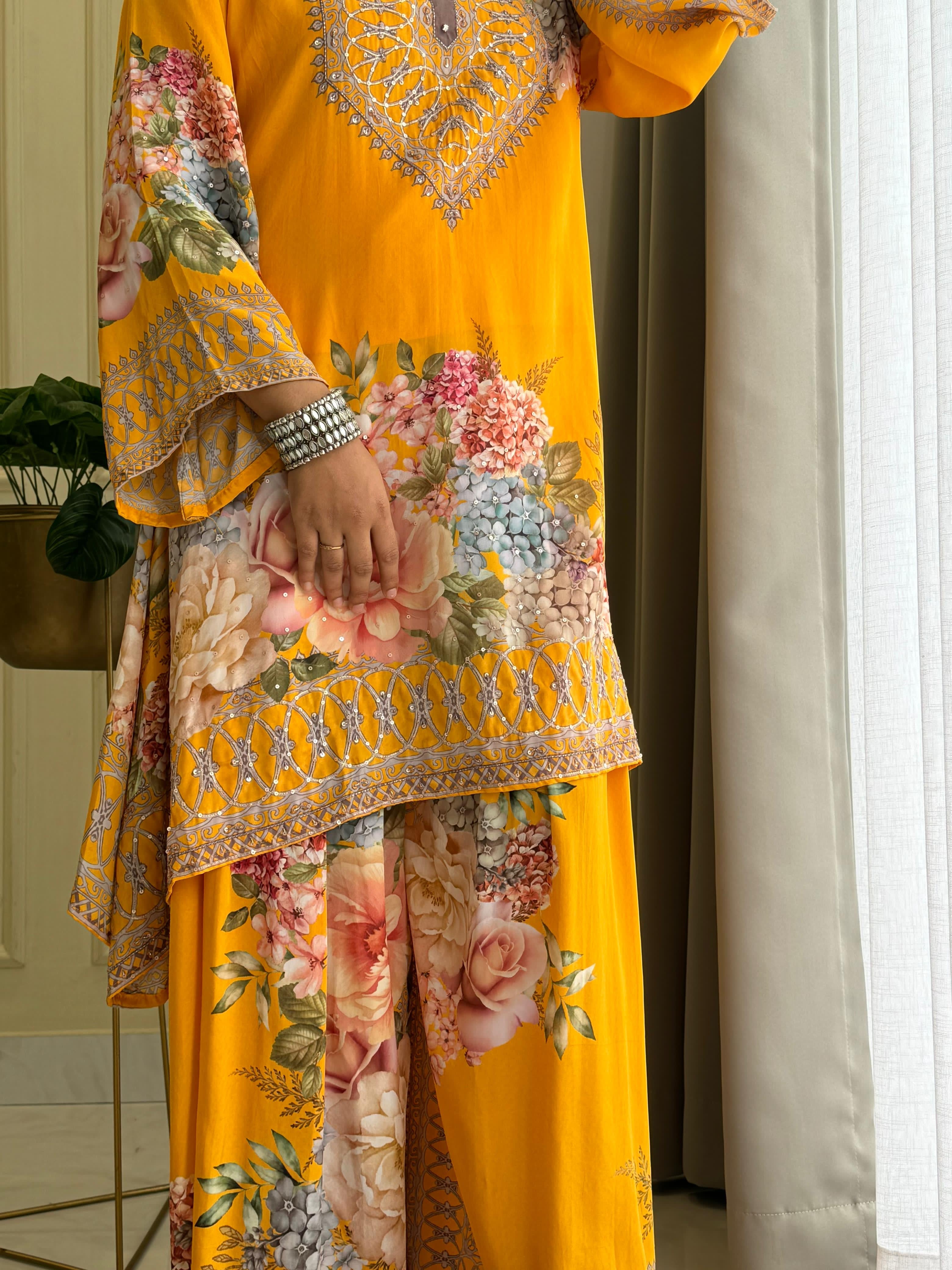 Crepe indo-western co-od set-10210