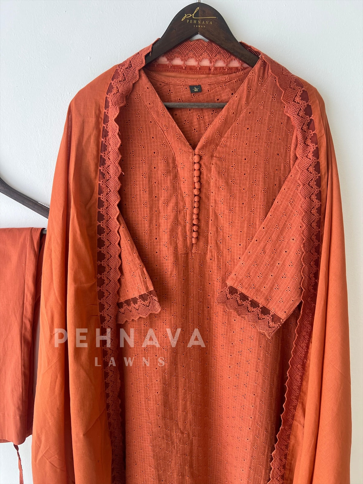 Cotacheck Embroidered Suit-Hkoba