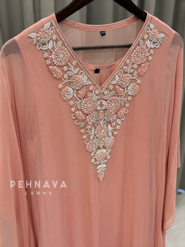Pearl Embroidered Kaftan Set