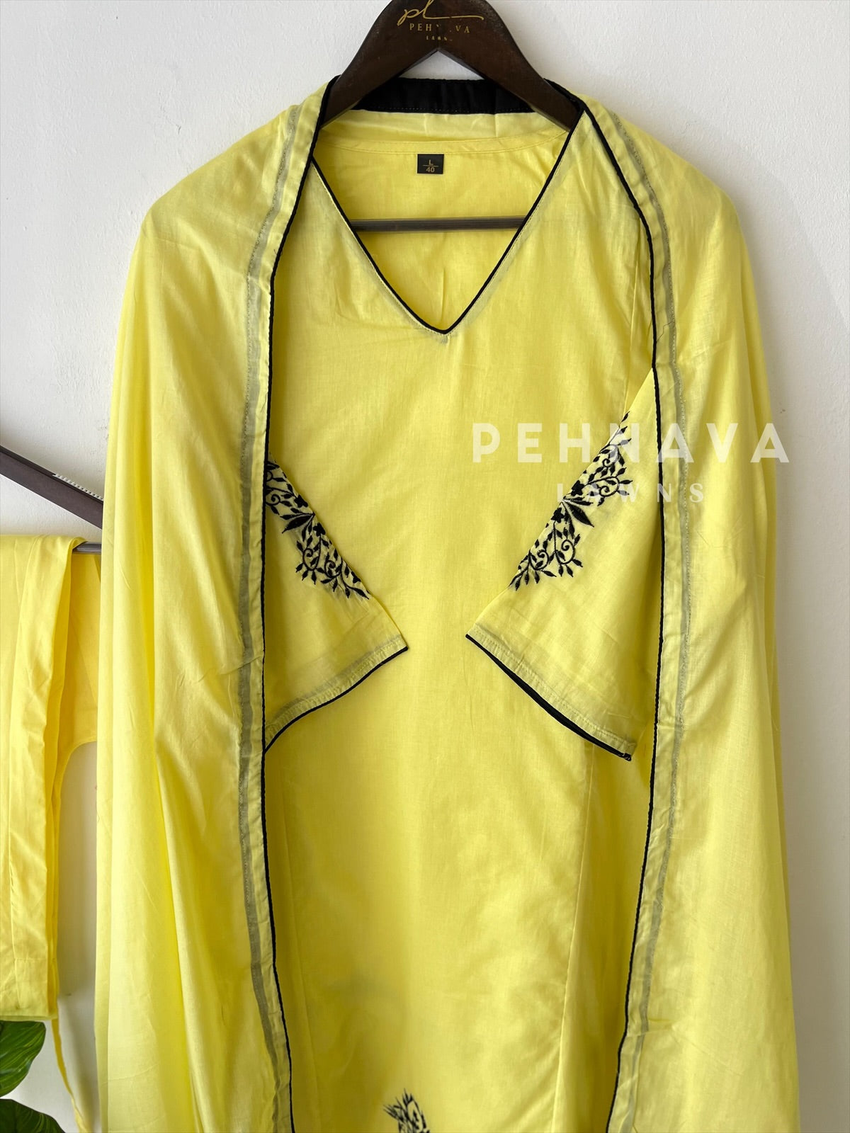 Black Thread Embroidered Suit