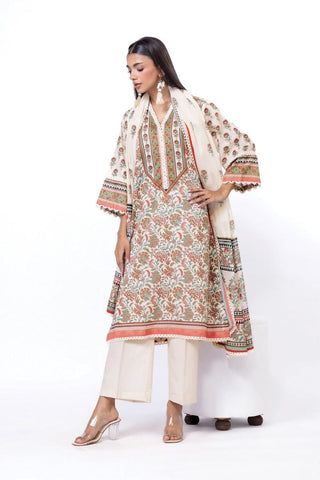 Khaadi Unstitched Printed Lawn suit-0127
