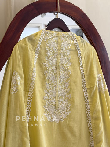 Chanderi Floral Embroidered Unstitched Suit ML -31