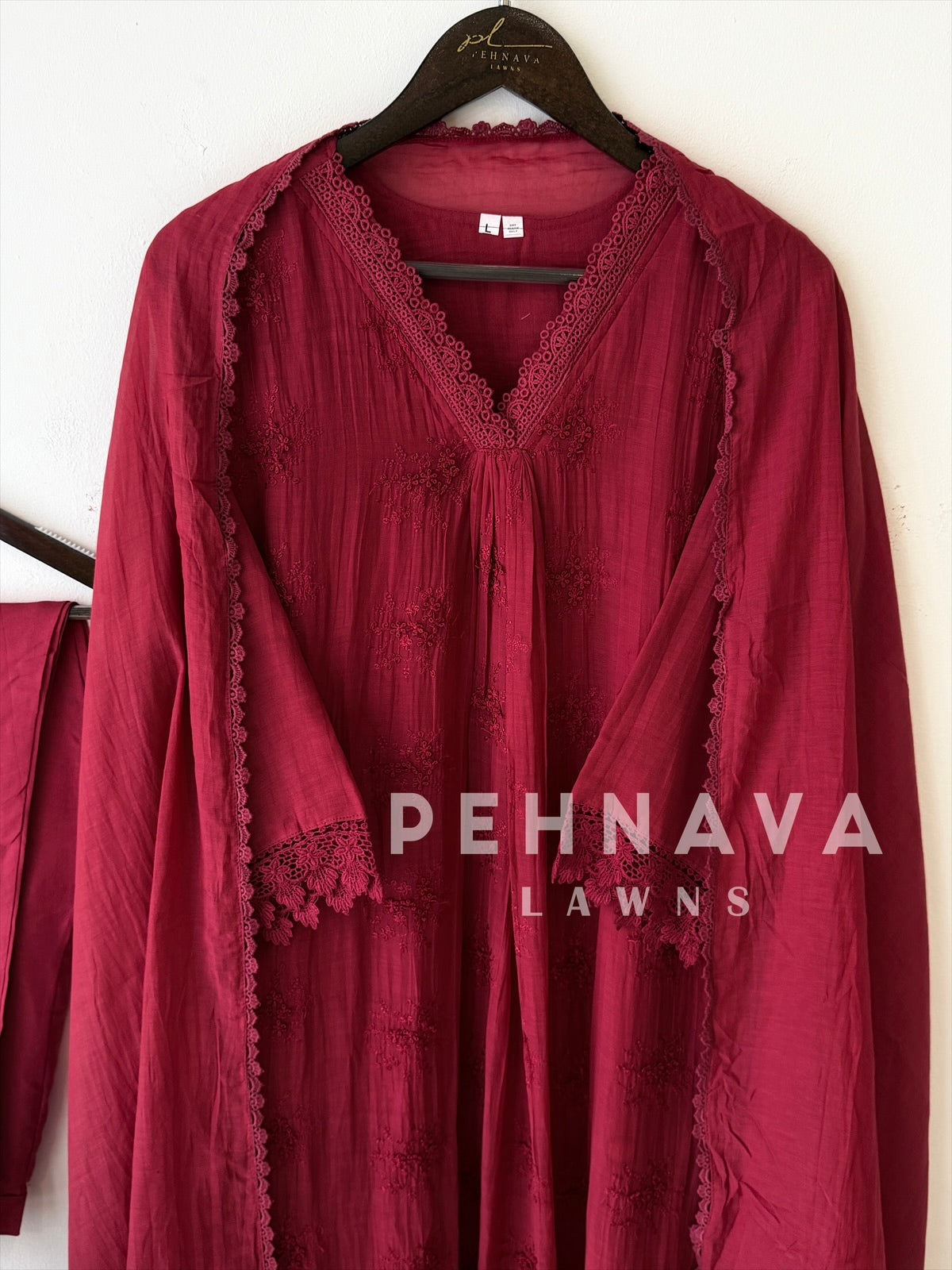 Chanderi Embroidered Suit-17461