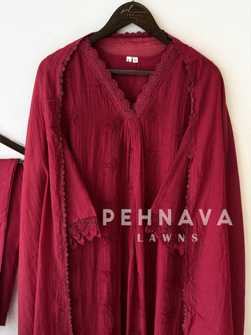 Chanderi Embroidered Suit-17461