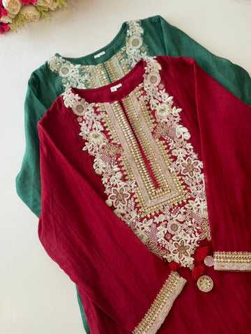 Premium Indo western Mulchanderi Two piece Set