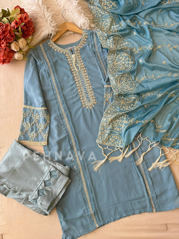 Embroidered Chiffon Suit Set