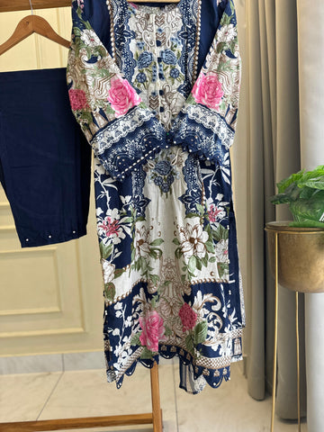 Blue Printed Modern Pakistani Suit-5