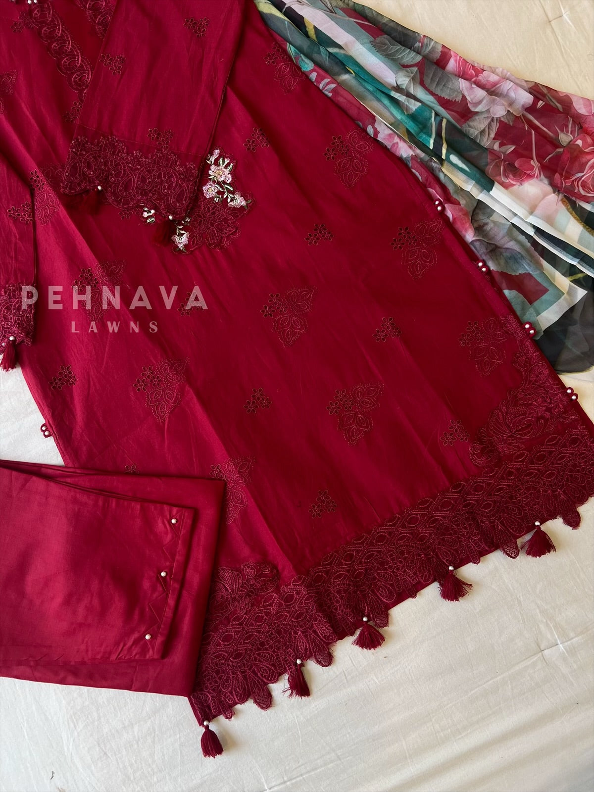 Premium Pak-Suit With Chiffon Dupatta - Pehnava Lawns
