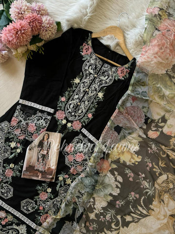Black Casual Wear Cotton Suit-3771