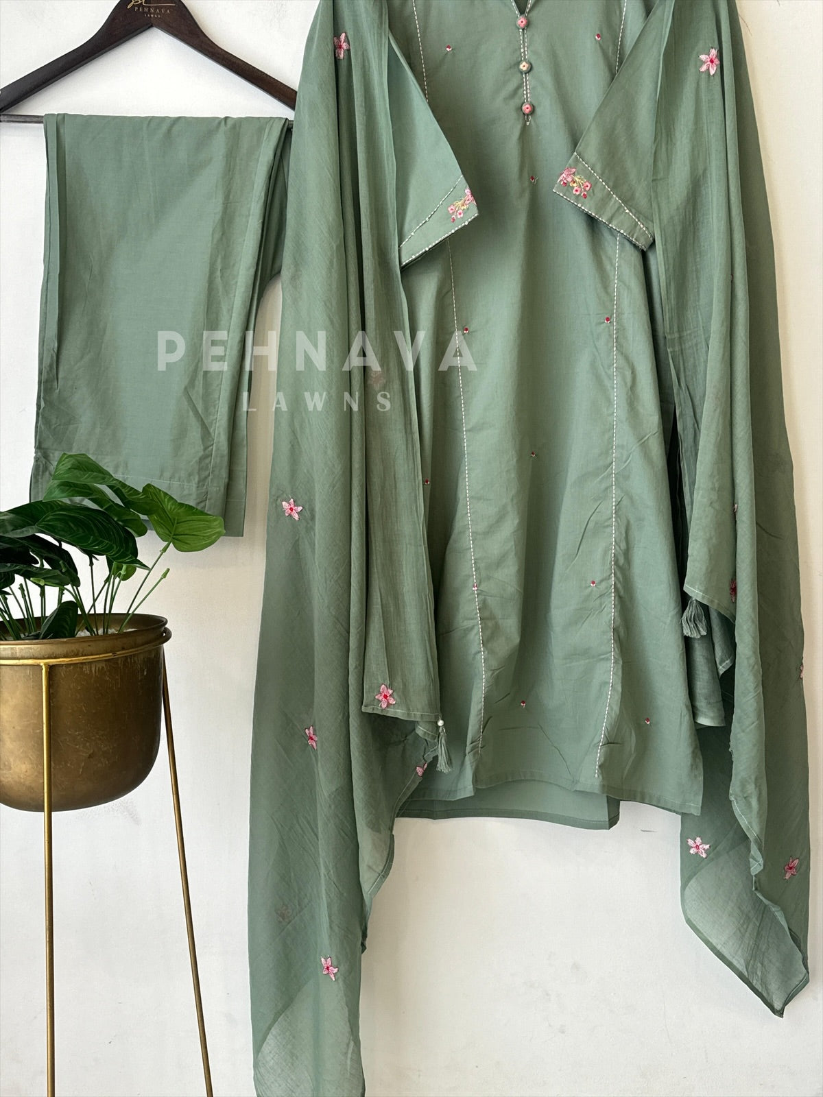 Embroidered Cotton Casual Suit-3028 - Pehnava Lawns