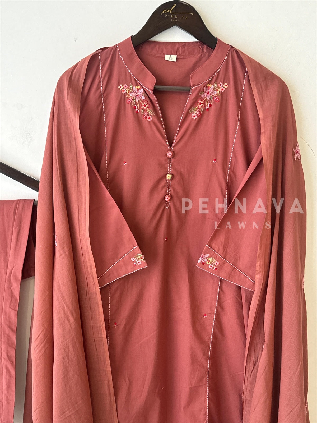 Embroidered Cotton Casual Suit-3028 - Pehnava Lawns