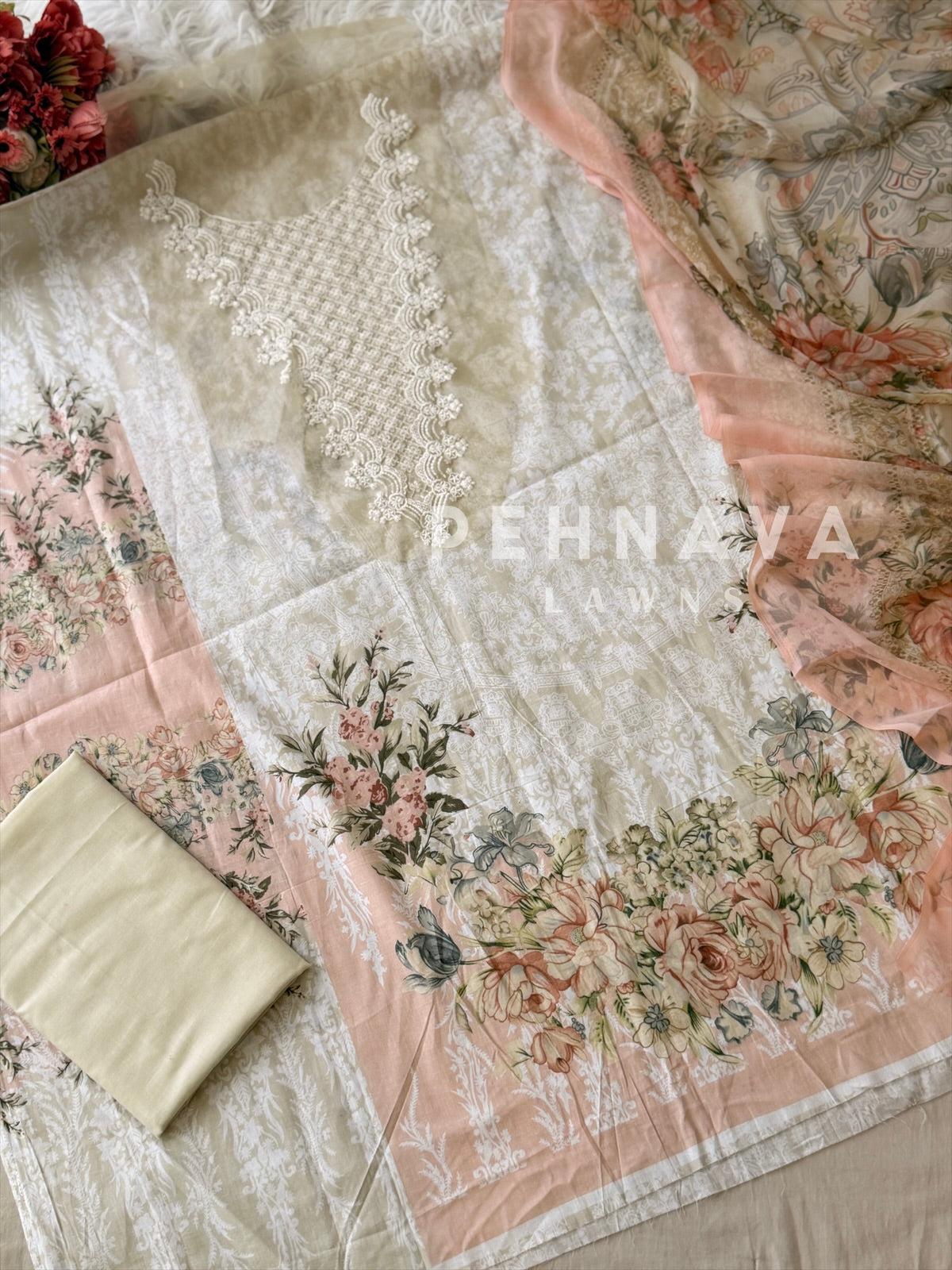 Signature Floral Printed Lawn Unstitched Suit-1892