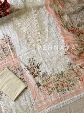 Signature Floral Printed Lawn Unstitched Suit-1892