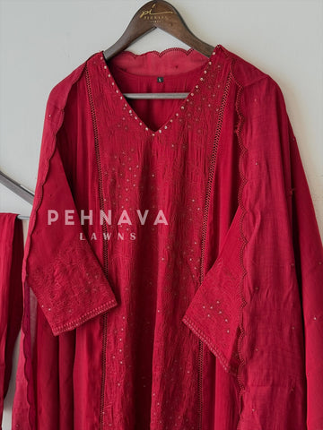 Front Panel Embroidered Suit - Pehnava Lawns