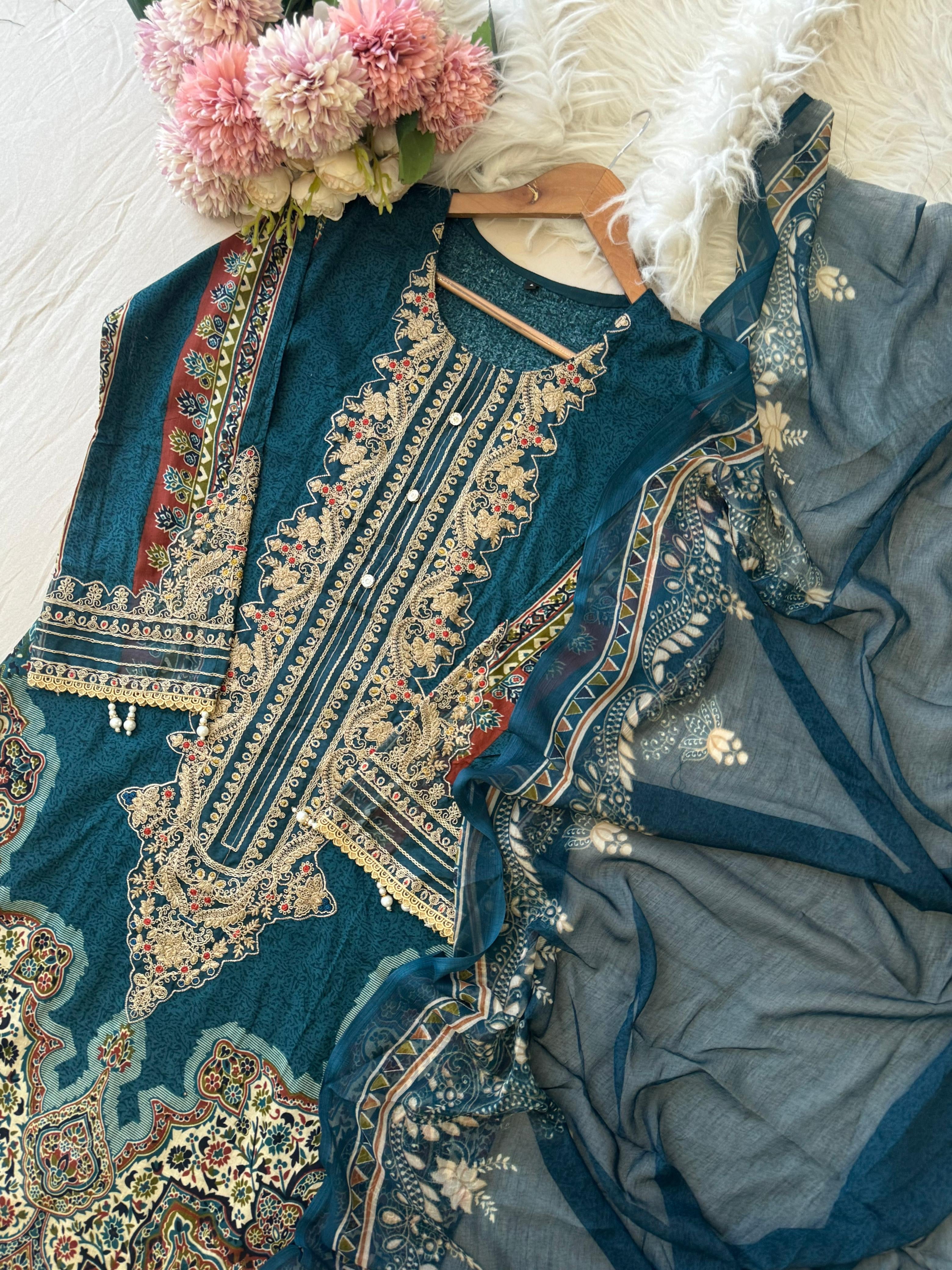 Blue Casual Pakistani Outfit 2201