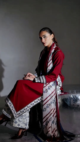 Lace Detail Crepe Suit Set - Pehnava Lawns