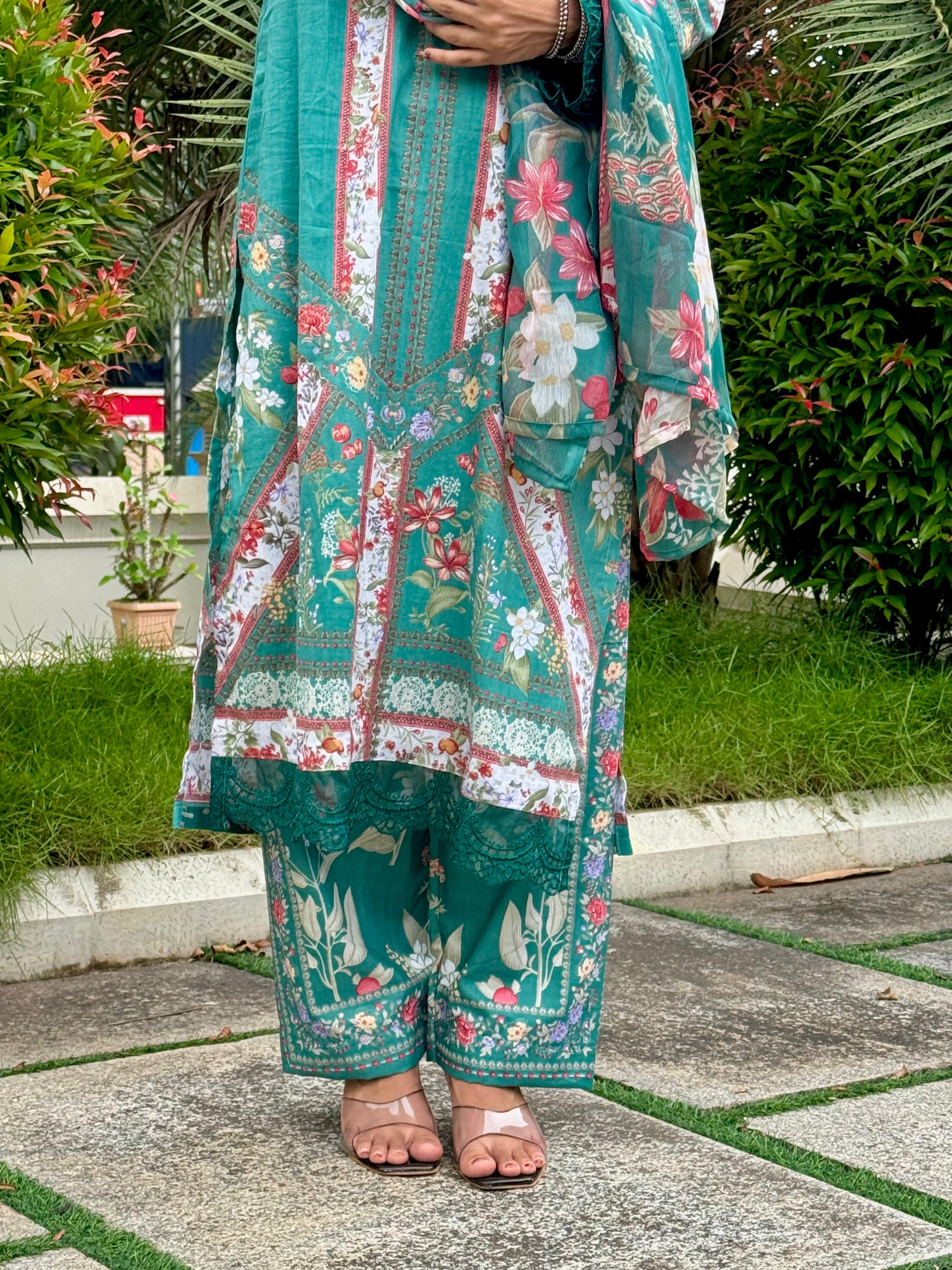 Floral Patterned Casual Pak-Suit-3