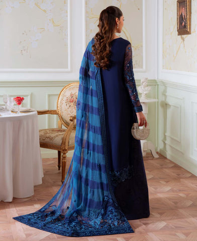 Royal Blue Net & Silk Bridal/Festive Suit