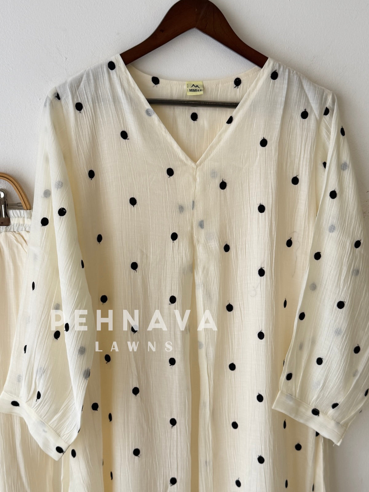 Polka Dot Embroidered Imported Suit-220