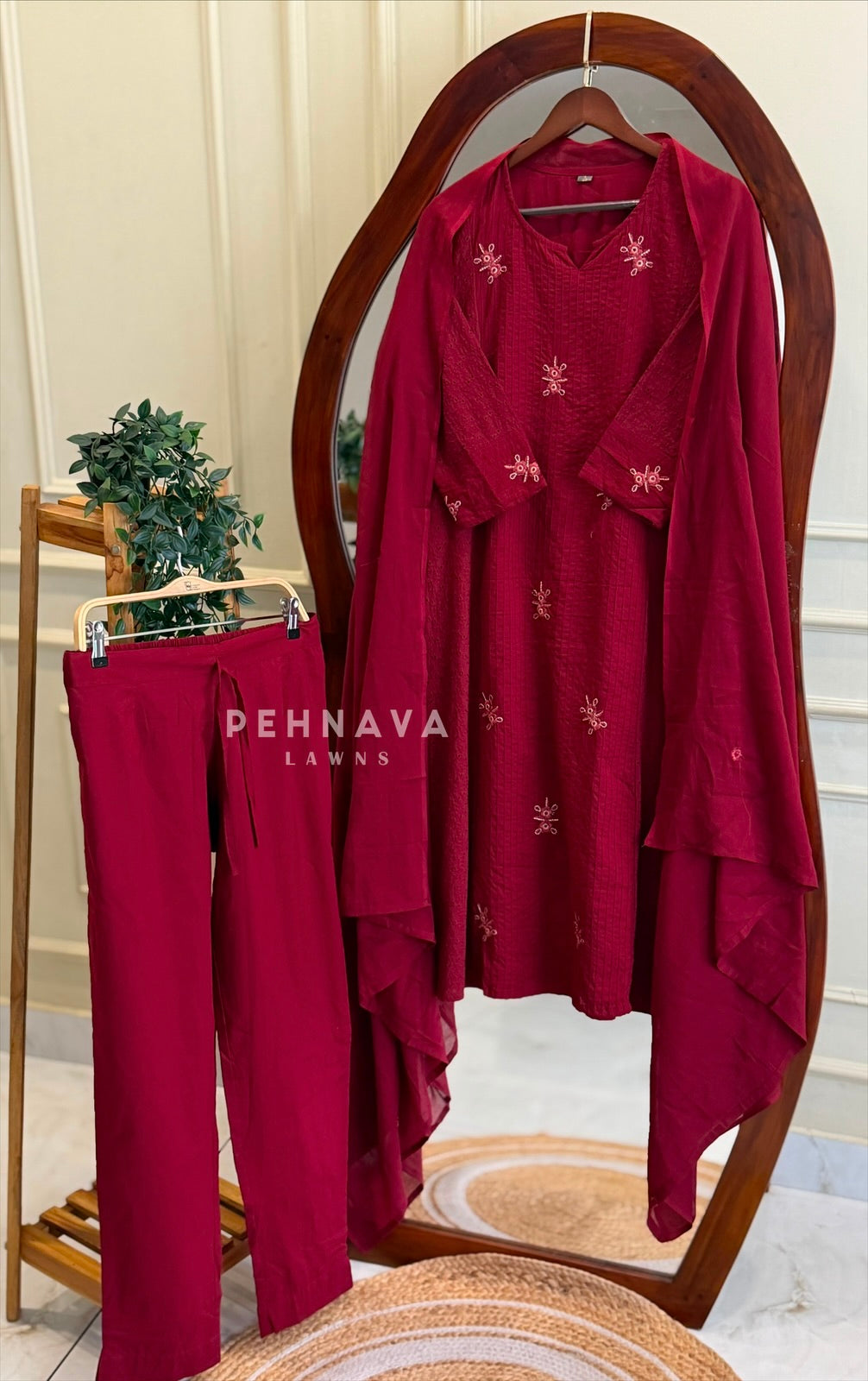 Floral Embroidered Suit