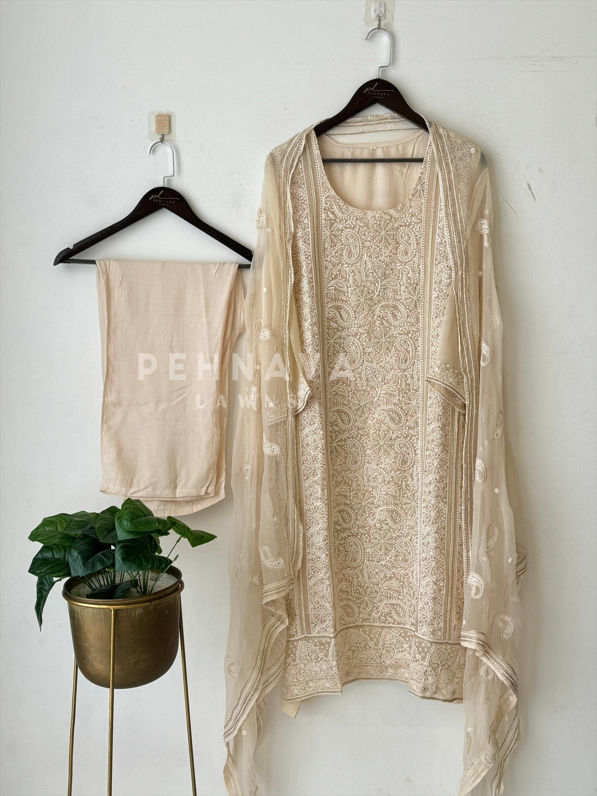 Premium heavy Embroidered Georgette Suit-No.6 - Pehnava Lawns
