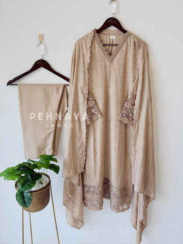 Lace‑Trimmed Embroidered Ensemble