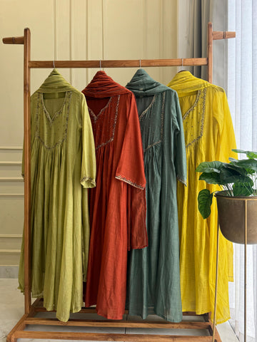 Pure Mul-chandheri Handworked Suit