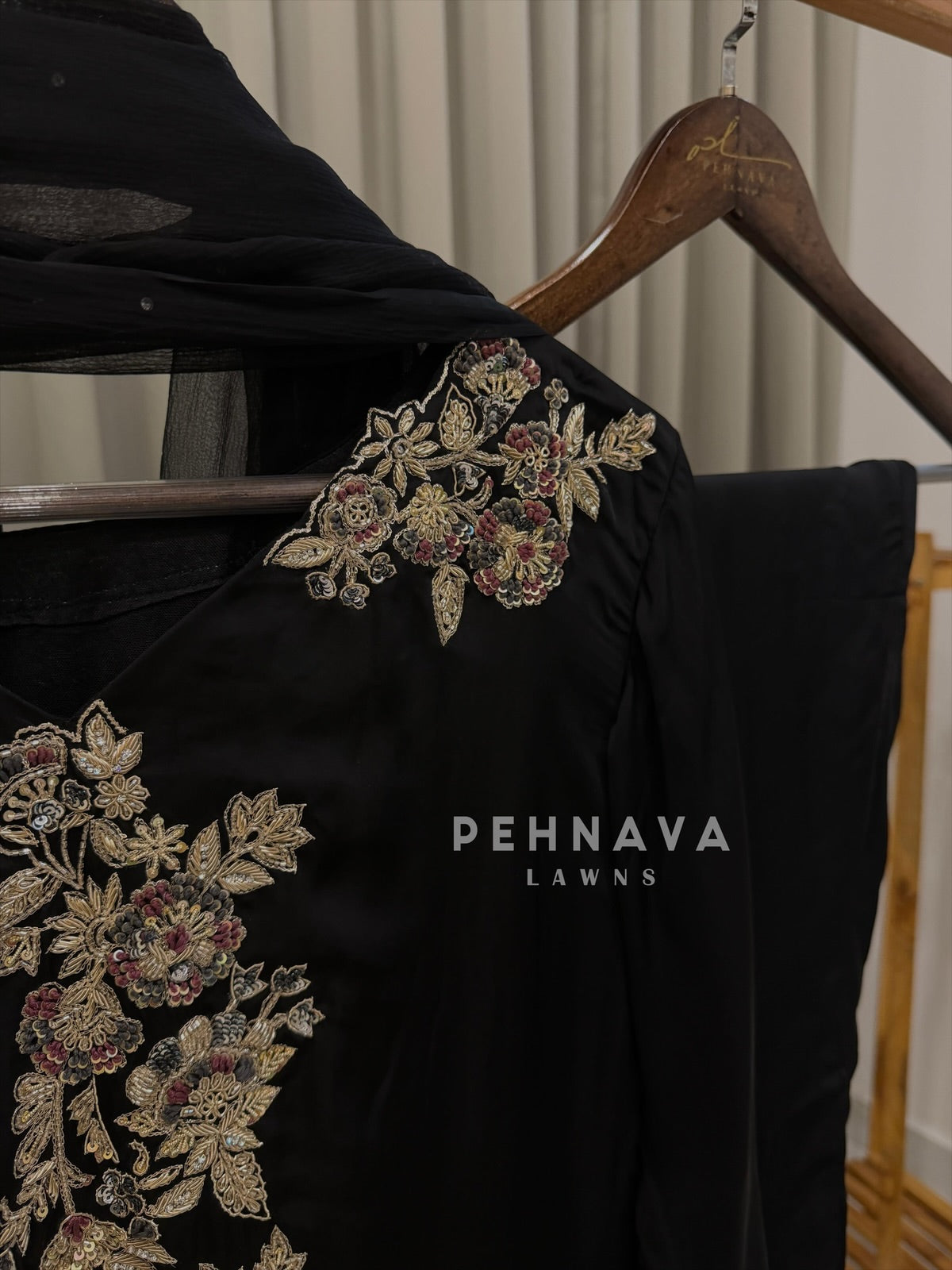 Premium Crepe Embroidered Suit