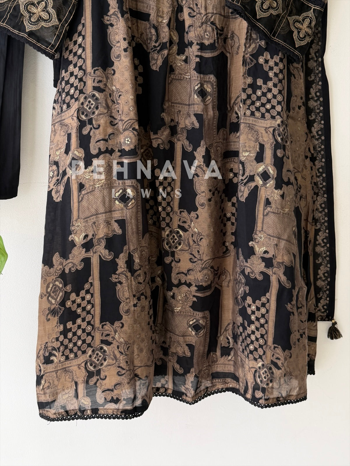 Mirror Embellished Printed Suit-13080