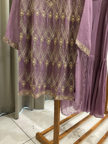Premium Lavender Handworked  Sharara